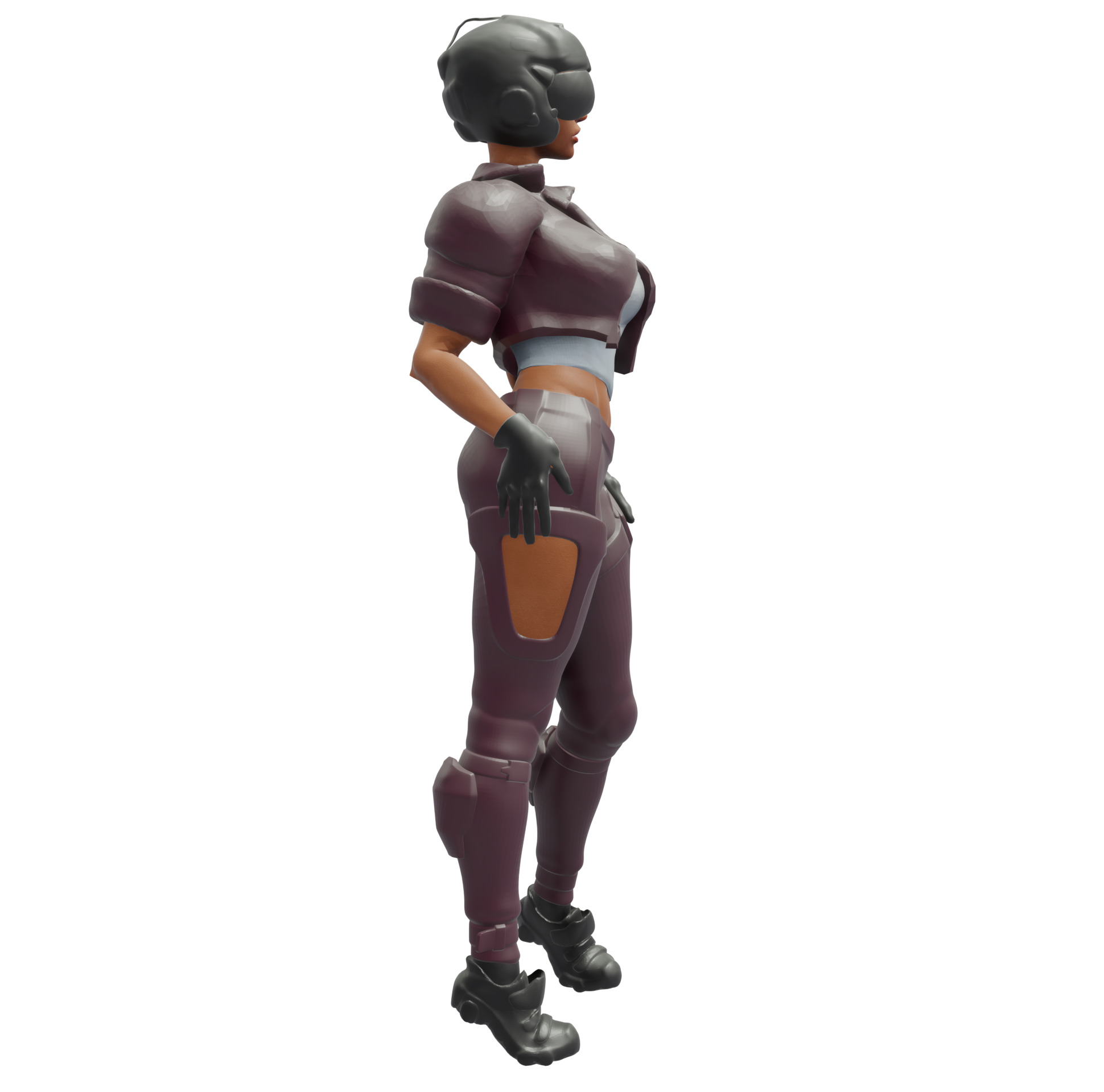 Futuristic Female Pilot 3D print model_7
