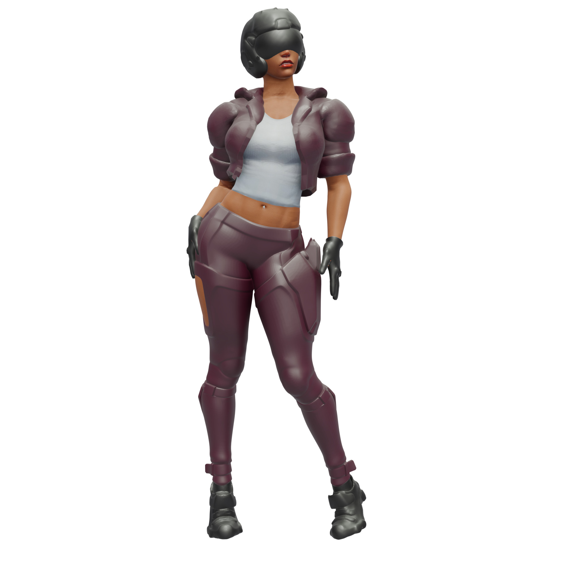 Futuristic Female Pilot 3D print model_4