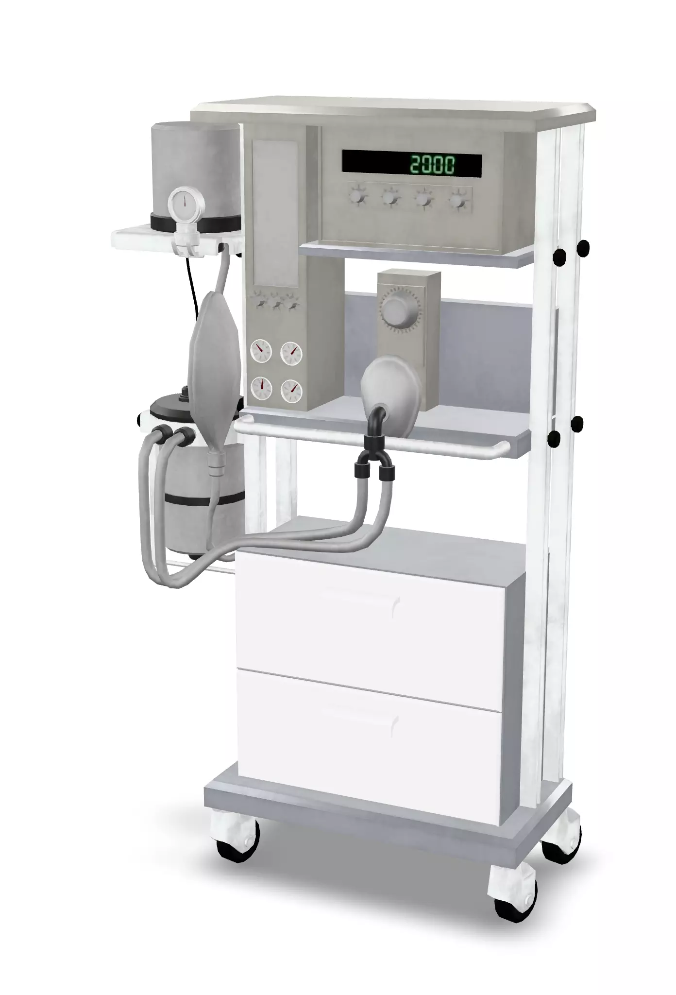 Anestesia Machine Low-poly 3D model