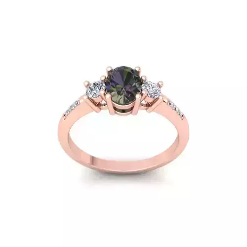Women Engagement Diamond Ring 3d Model and Render 3