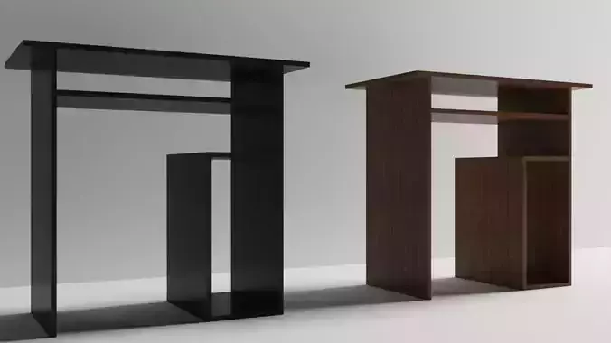Modern Wooden Computer Desk  2 Color Variants 3ds max