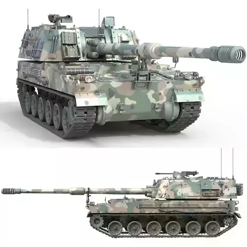 K9 Thunder Howitzer   Low-poly 3D model