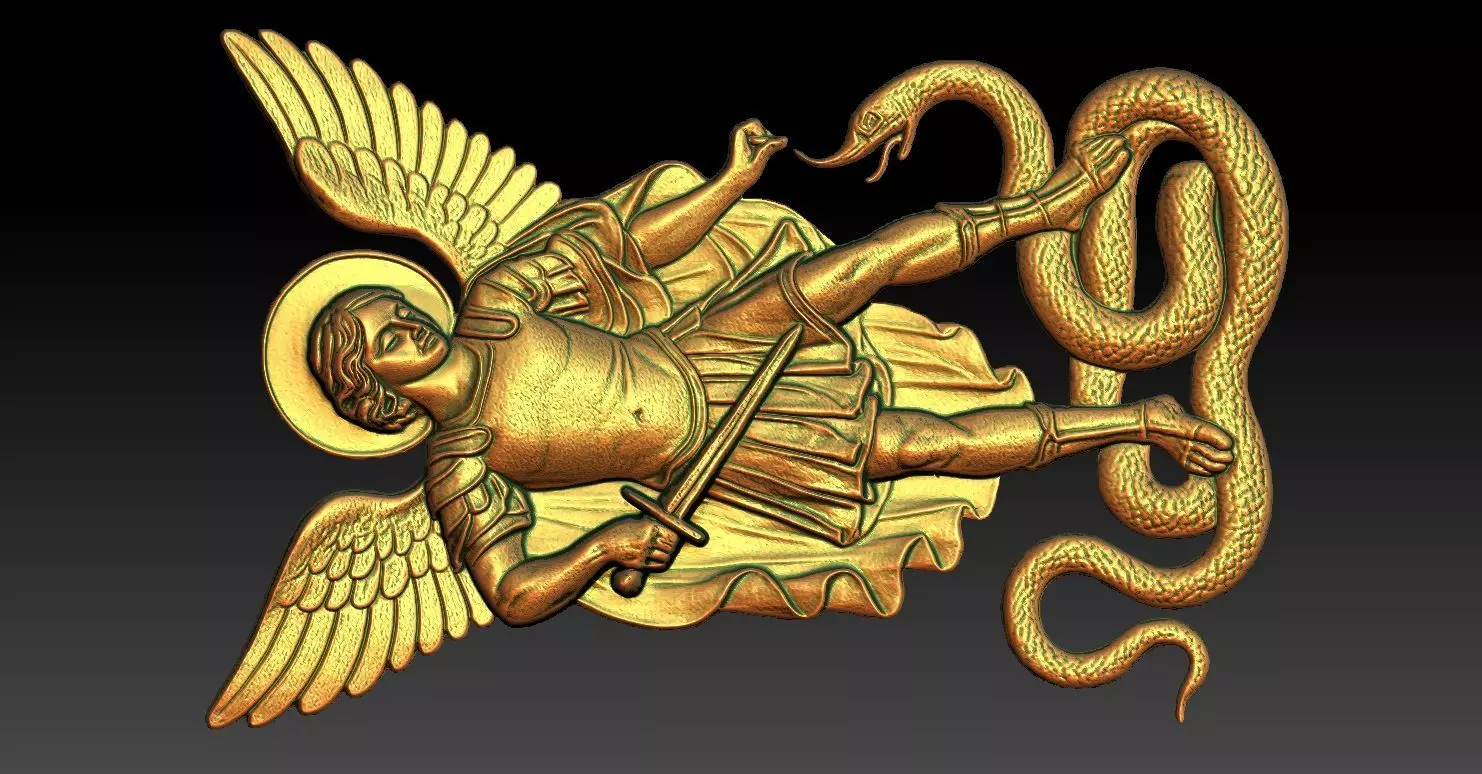 1 Archangel Michael CNC Relief Model 3D print model