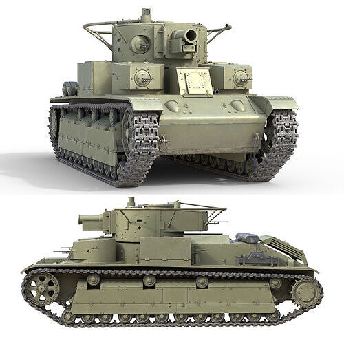 T 28 Medium Tank   r49 Low-poly 3D model