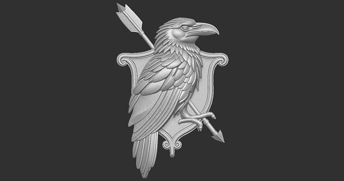 Bird wounded by arrow icon  3D print model