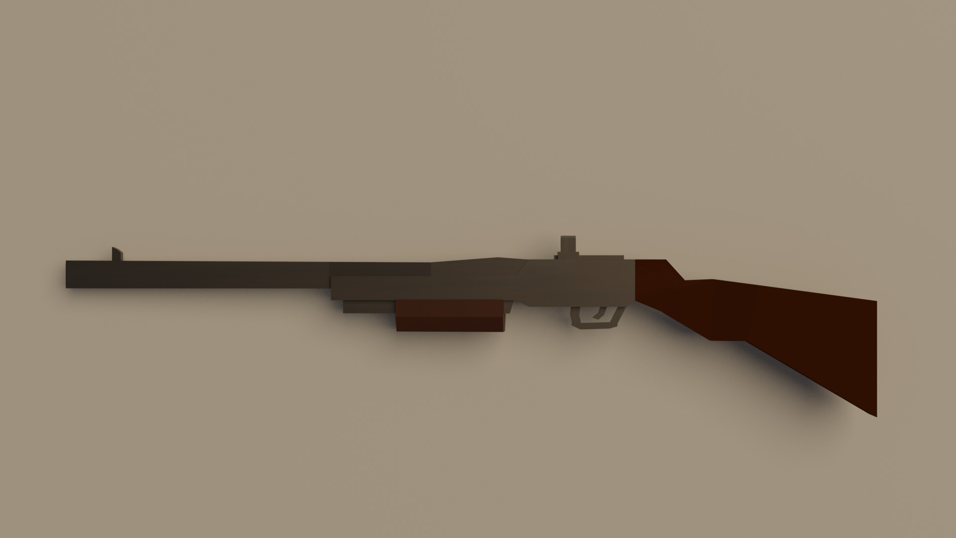 Low Poly Shotgun Low-poly 3D model_1