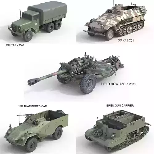 5 Military Vehicles Collection v39