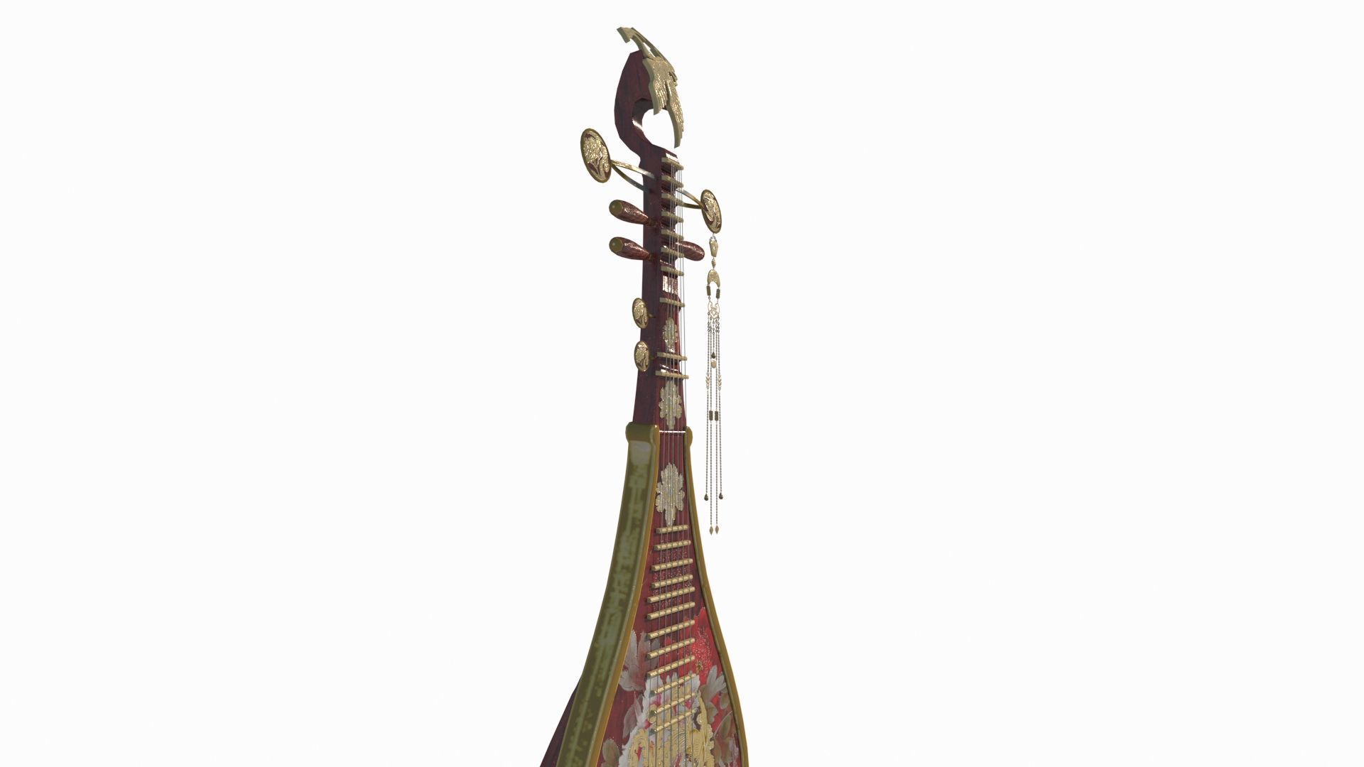 The ancient Asian musical instrument pipa 3D model_7
