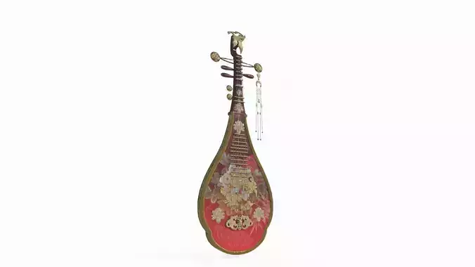 The ancient Asian musical instrument pipa 3D model