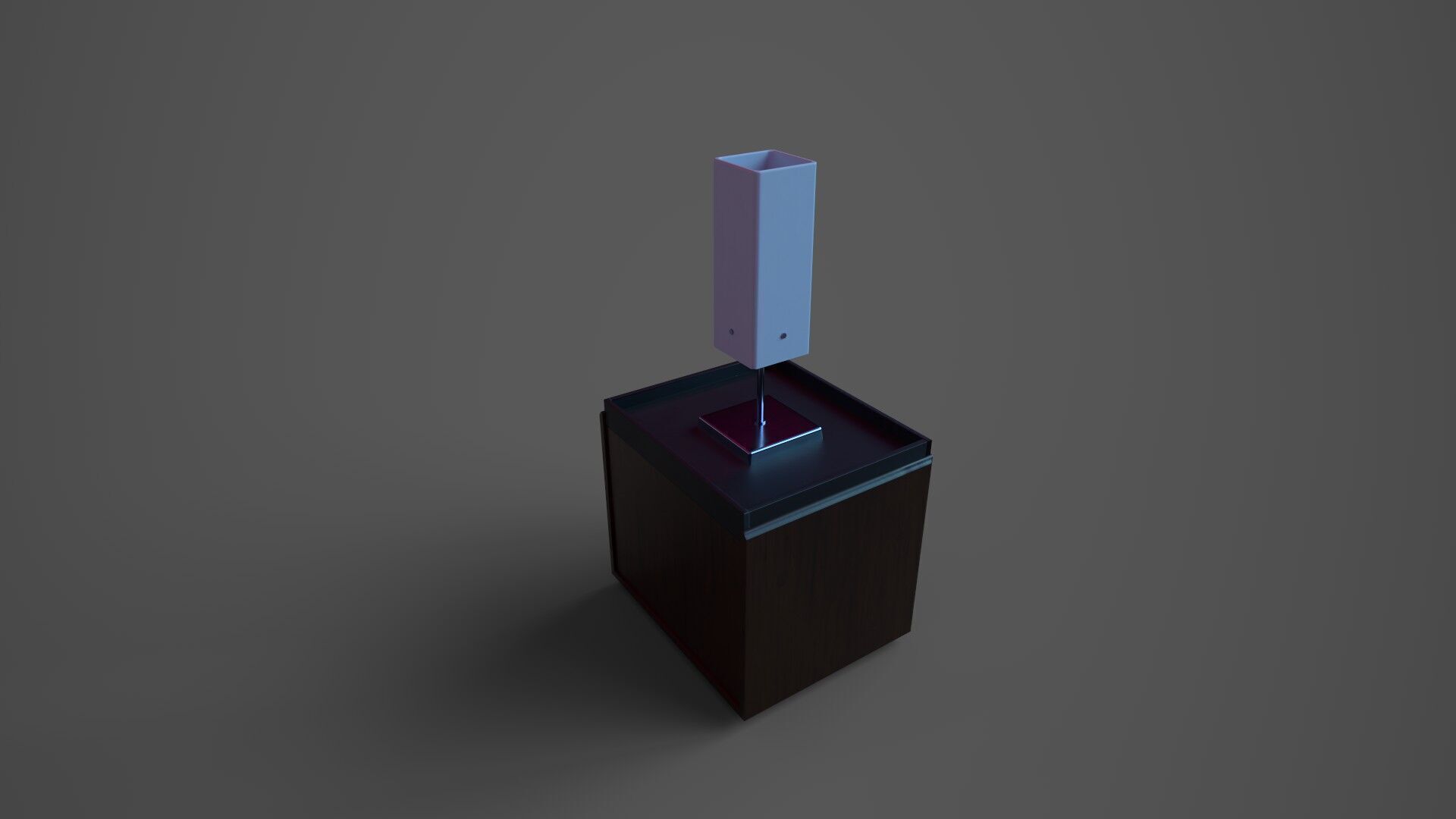 Nightstand with Bedside Lamp Low-poly 3D model_1