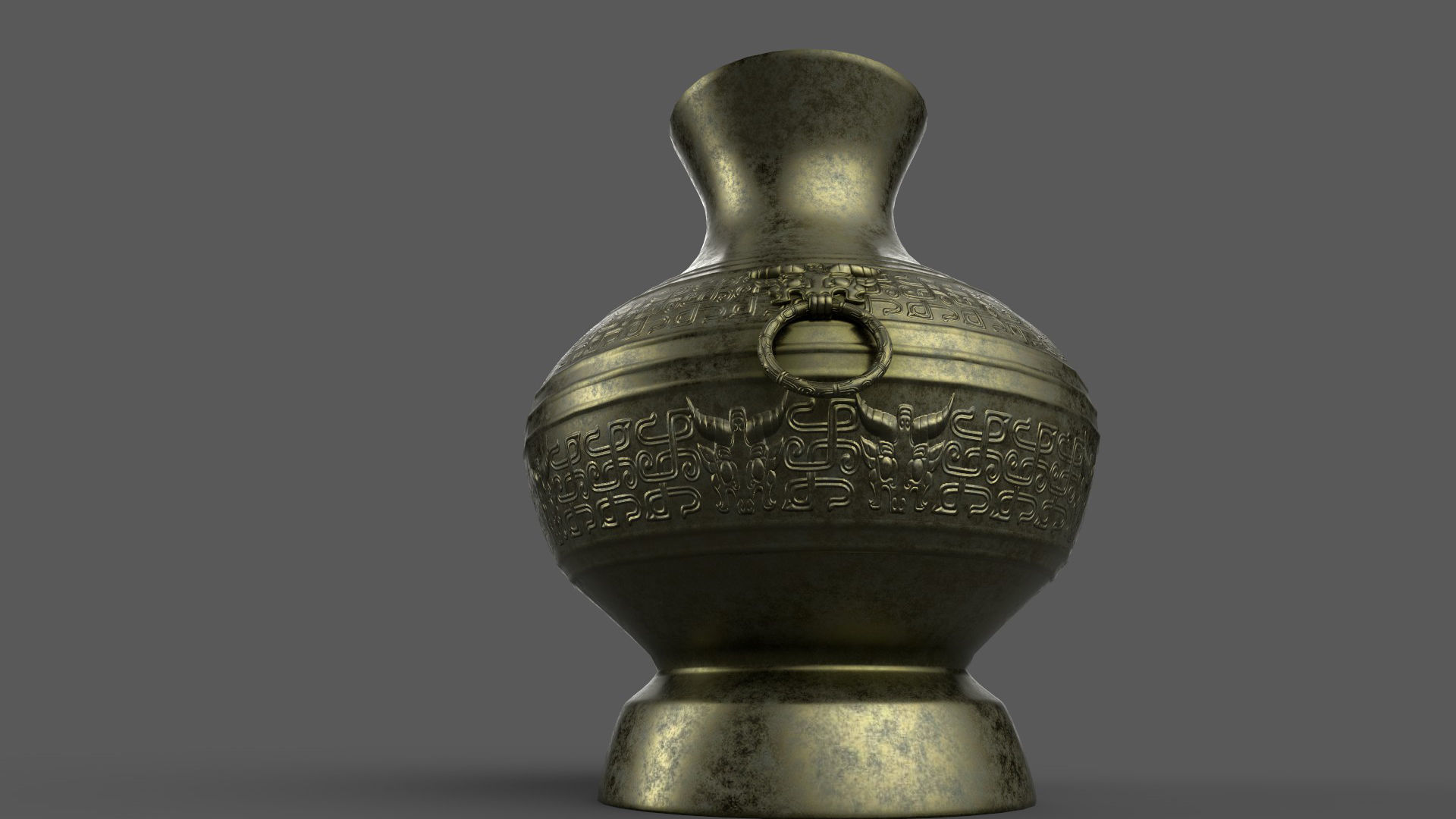 ancient bronze ware Low-poly 3D model_2