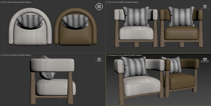 Contemporary Oair Italian Armchair 3D model 4
