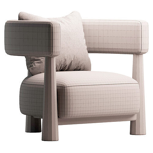 Contemporary Oair Italian Armchair 3D model 3