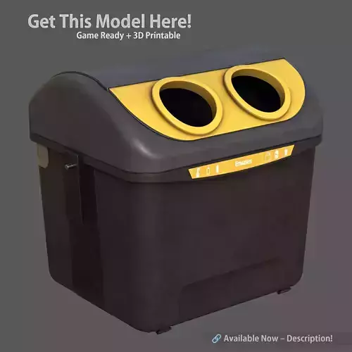 Spanish Yellow Recycling Bin 
