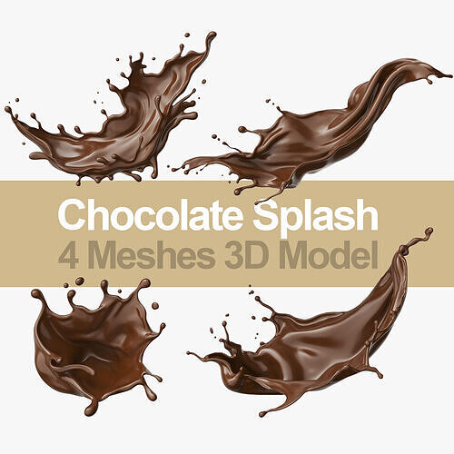 High quality  Chocolate Milk Splash 3D model