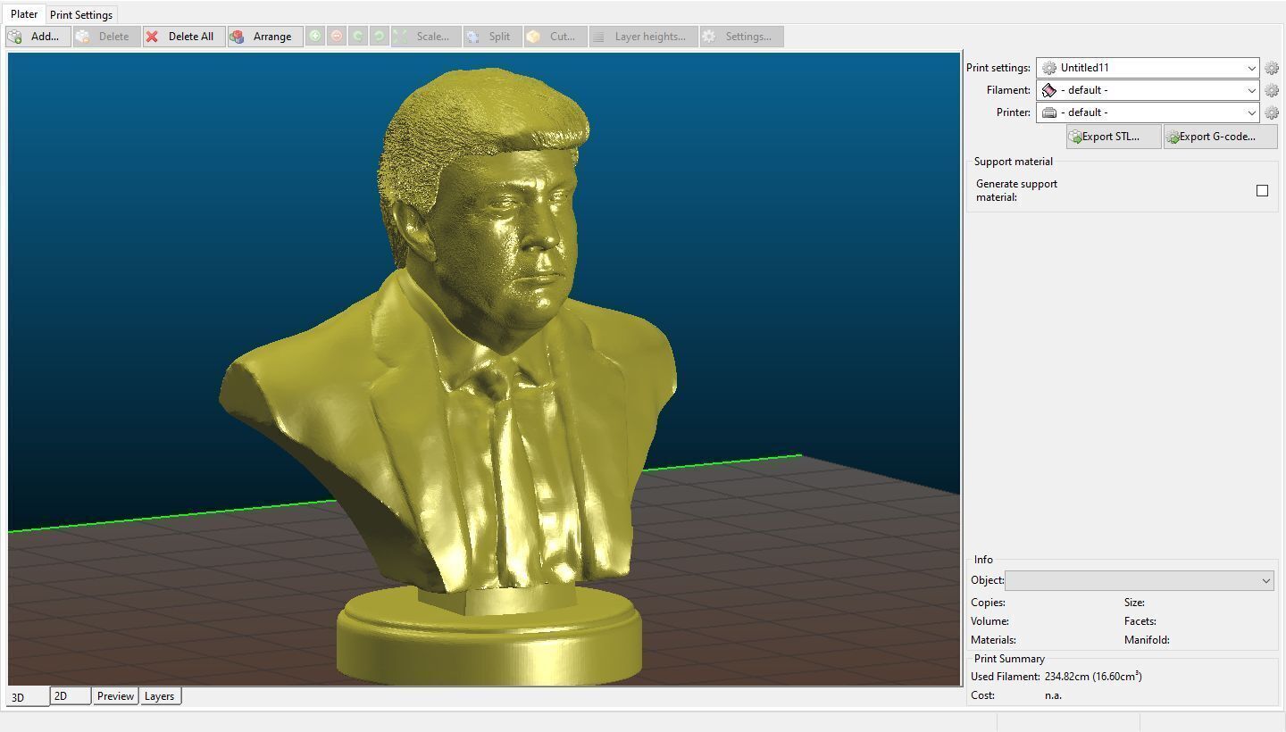 Donald Trump hyper-realistic bust 3D print model_3
