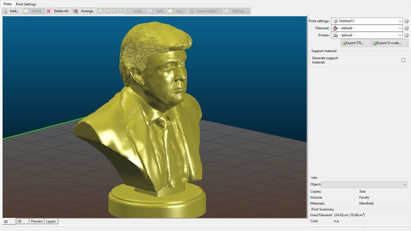 Donald Trump hyper-realistic bust 3D print model_2