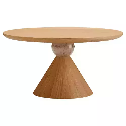 Round Natural Wood Dining Table