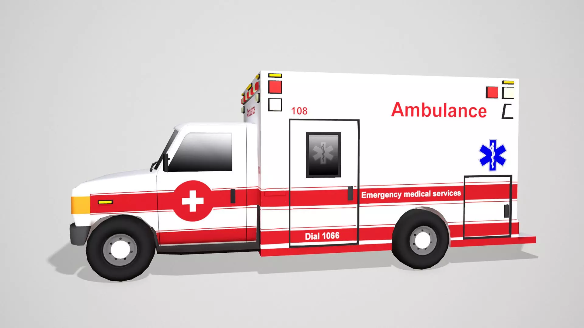 Ambulance 3d Low poly Model 3D model_0