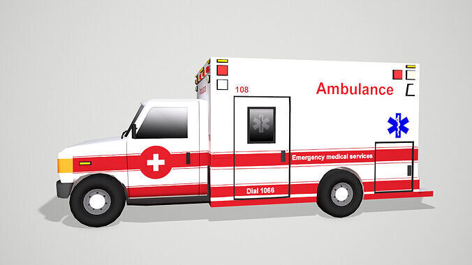 Ambulance 3d Low poly Model 3D model
