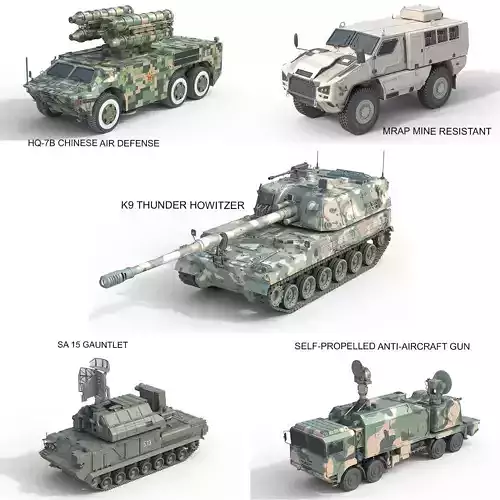 5 Military Vehicles Collection v40