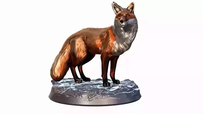 Realistic fox statue for 3D printing