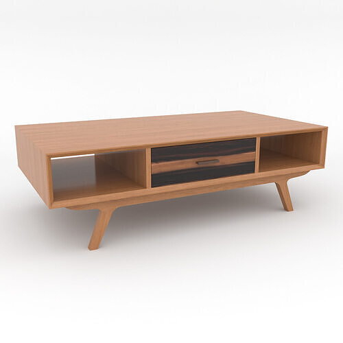 Mid-Century Modern Coffee Table Rectangulare Oslo Low-poly 3D model