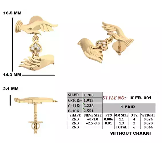 Unique Gold Diamond earrings