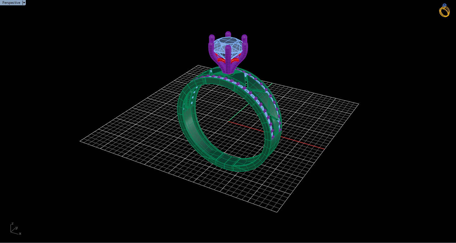 Solitaire Ring 17 3D print model_2