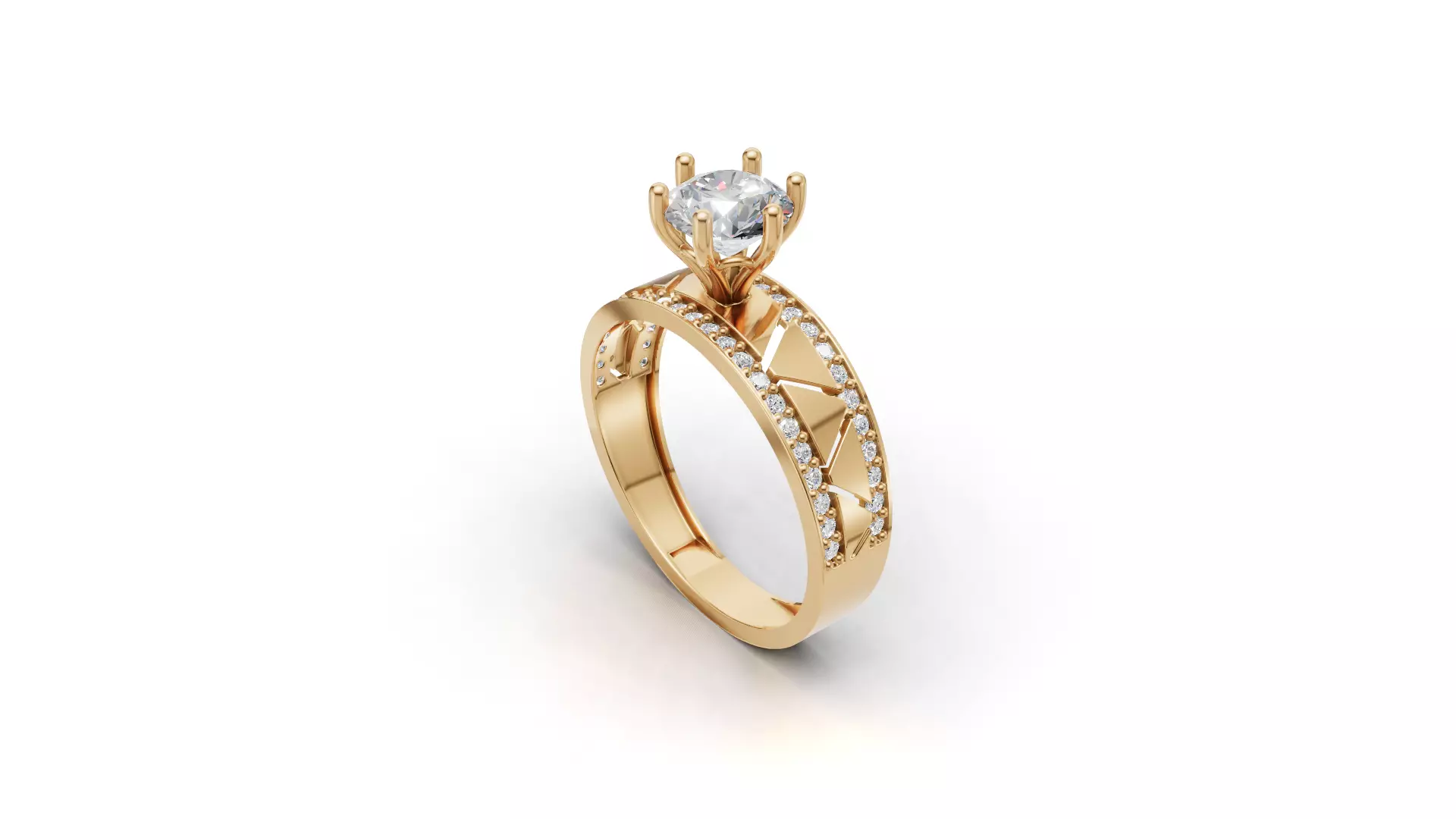 Solitaire Ring 17 3D print model_0