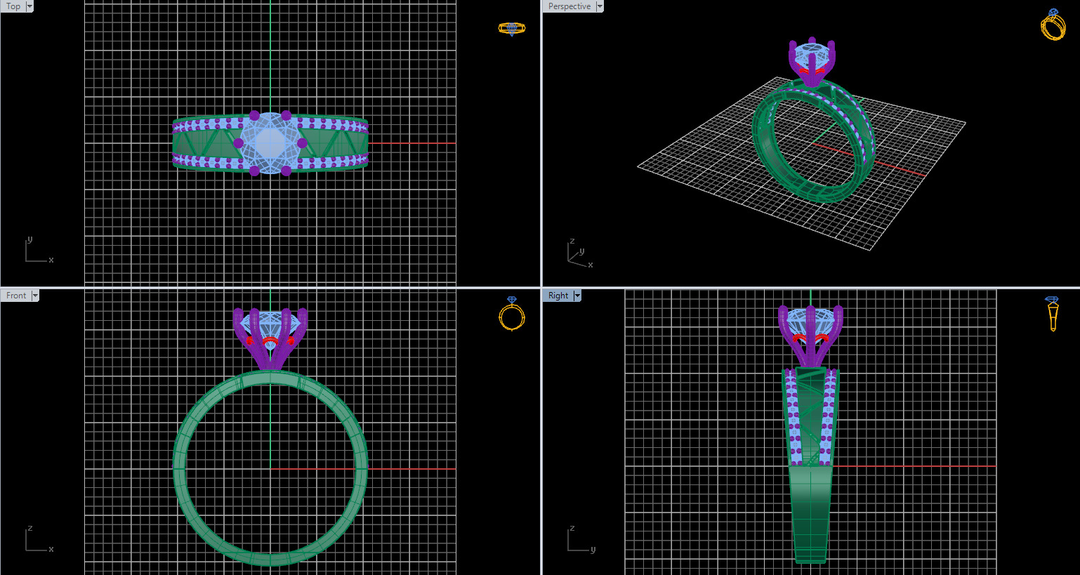 Solitaire Ring 17 3D print model_1