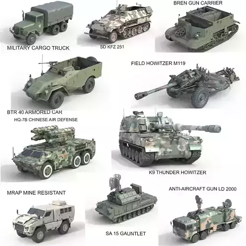 10 Military Vehicles Collection v20