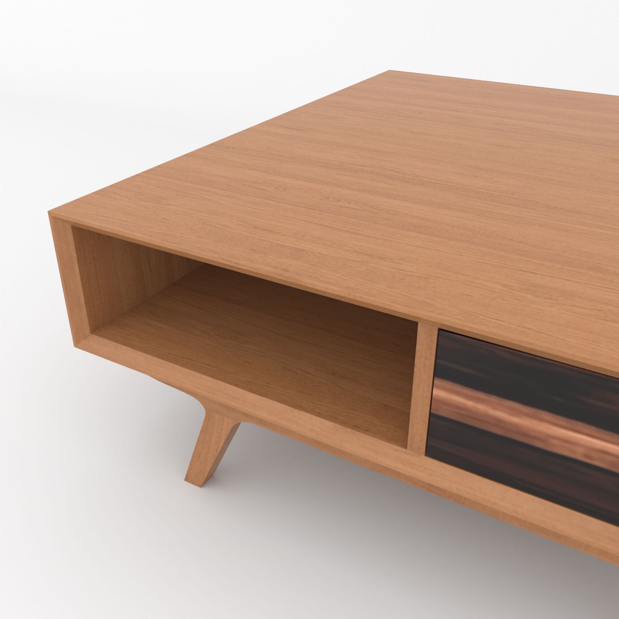 Mid-Century Modern Coffee Table Square Oslo Low-poly 3D model_5