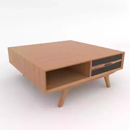 Mid-Century Modern Coffee Table Square Oslo Low-poly 3D model