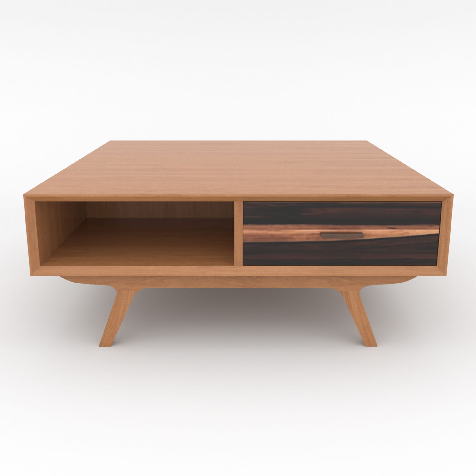Mid-Century Modern Coffee Table Square Oslo Low-poly 3D model_1