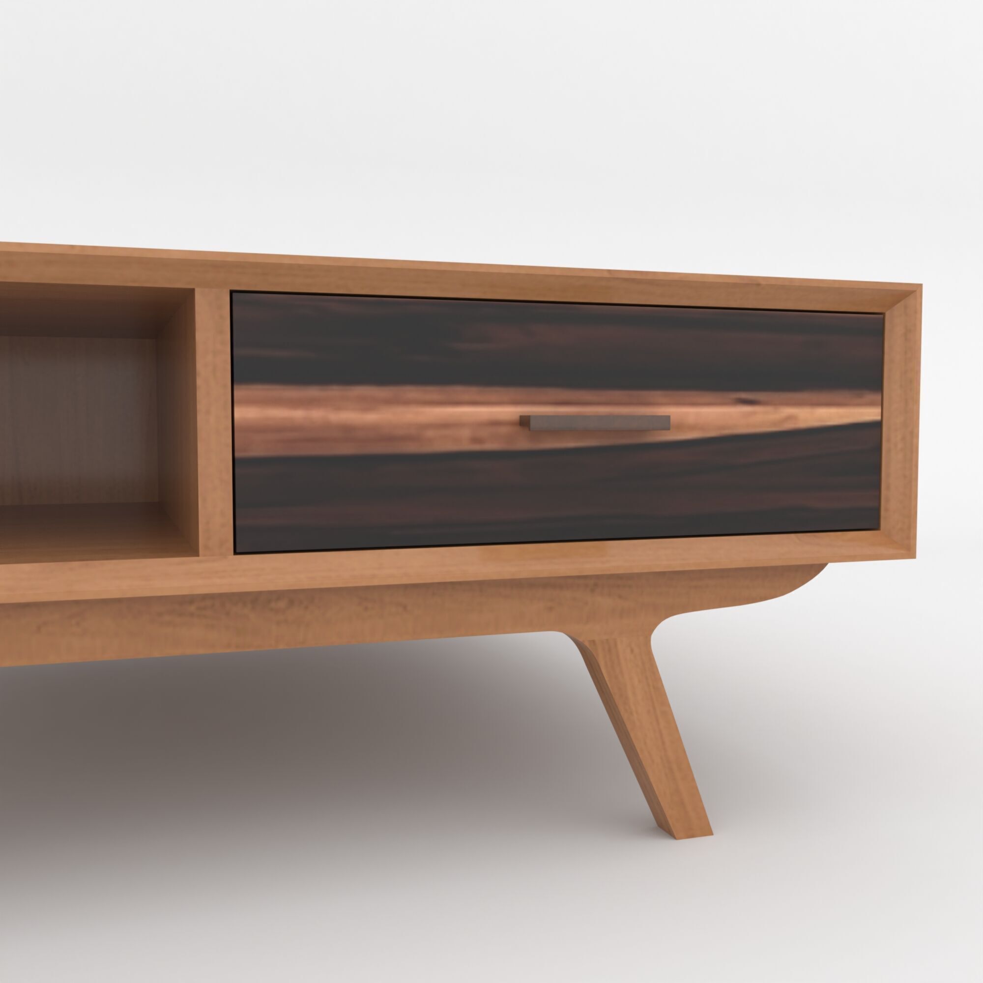 Mid-Century Modern Coffee Table Square Oslo Low-poly 3D model_4
