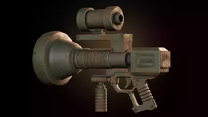 Retro Sci-Fi Plasma Gun Game-Ready 3D Model
