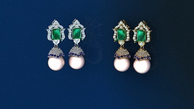 Cluster pearl earring 3D print model