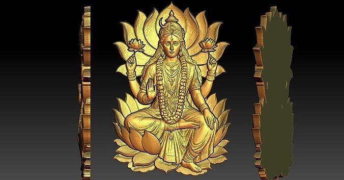1 lakshmi devi CNC Relief Model 3D print model