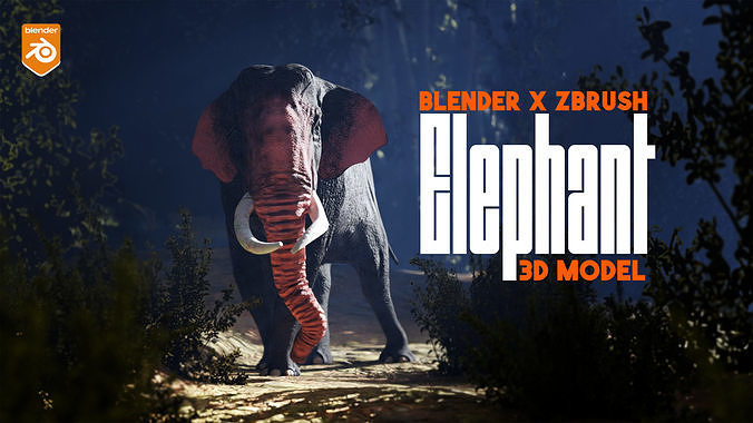 Elephant Low-poly 3D model