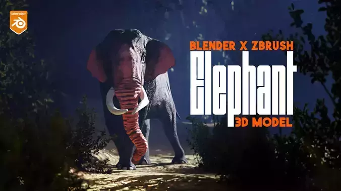 Elephant Low-poly 3D model