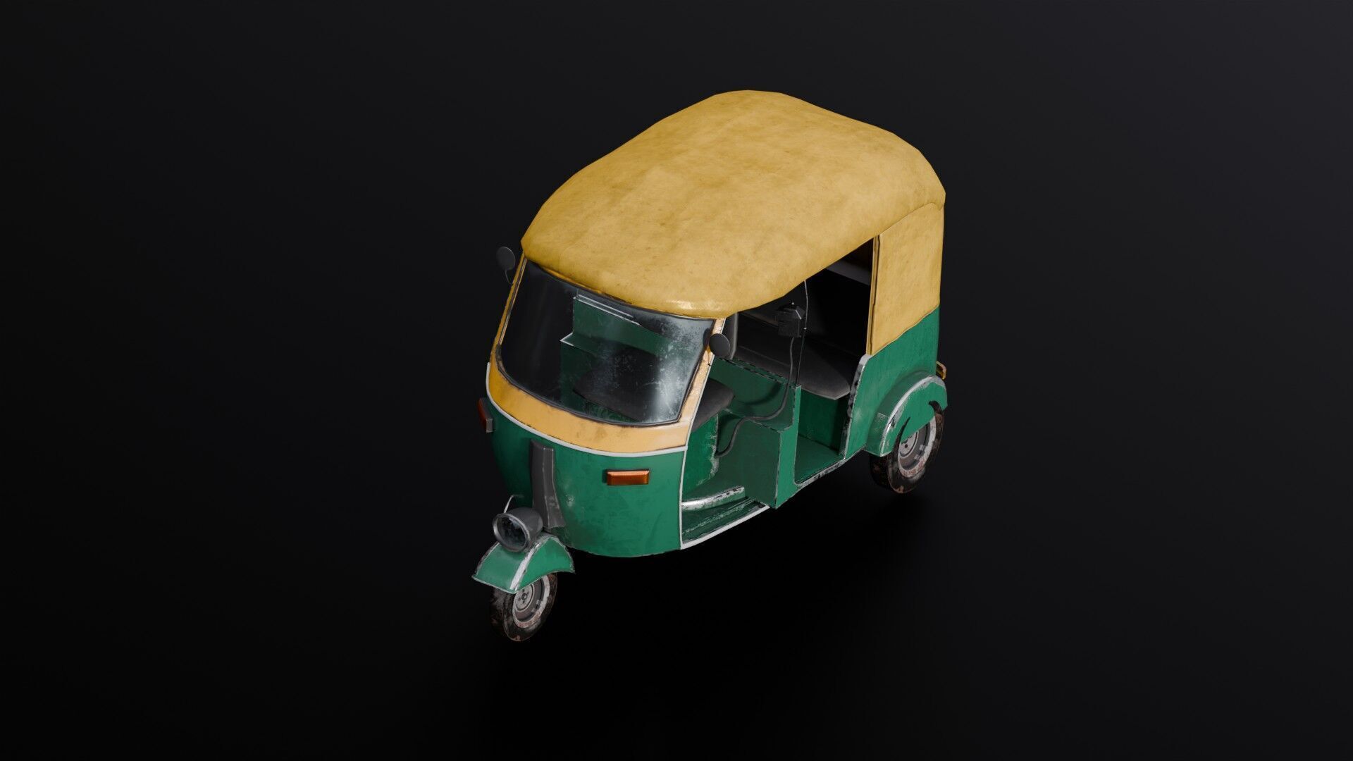 Auto Rickshaw Rigged 3D model_2