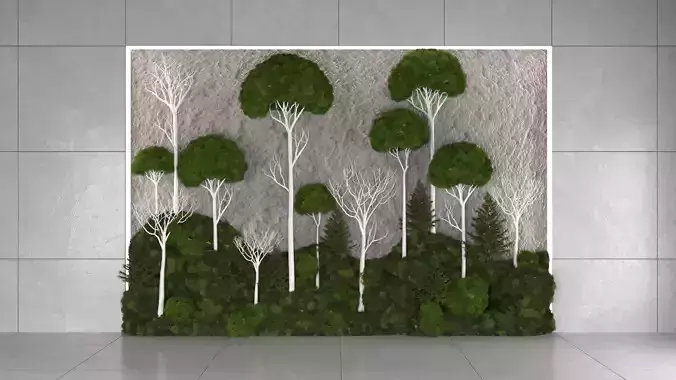 Moss tree wall decor