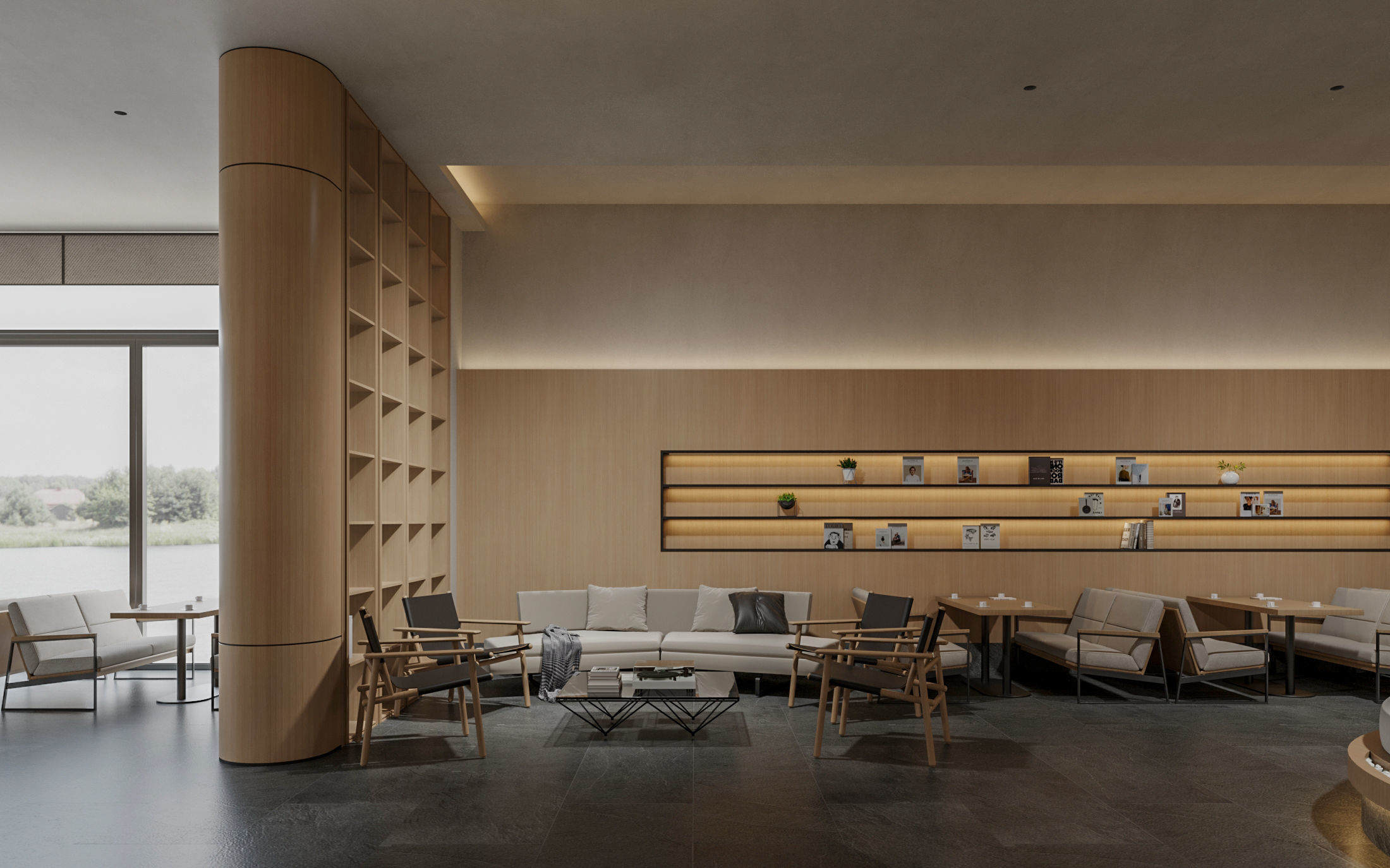 coffee shop library 3D model_4