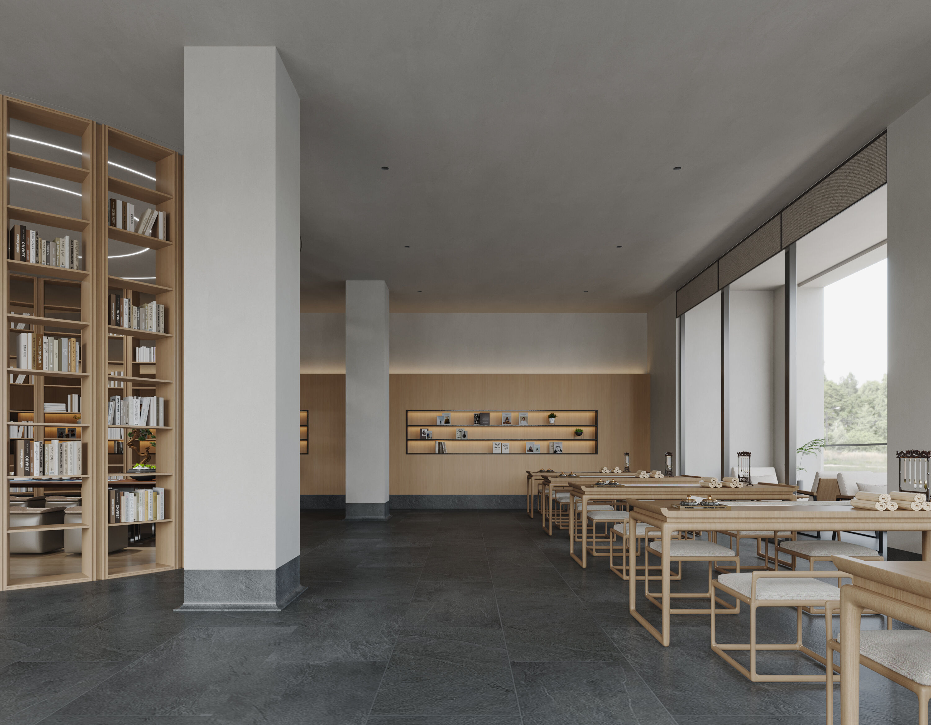 coffee shop library 3D model_2