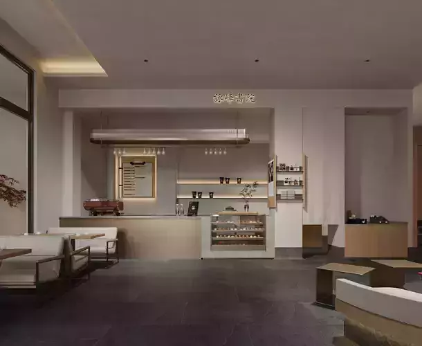 coffee shop library 3D model