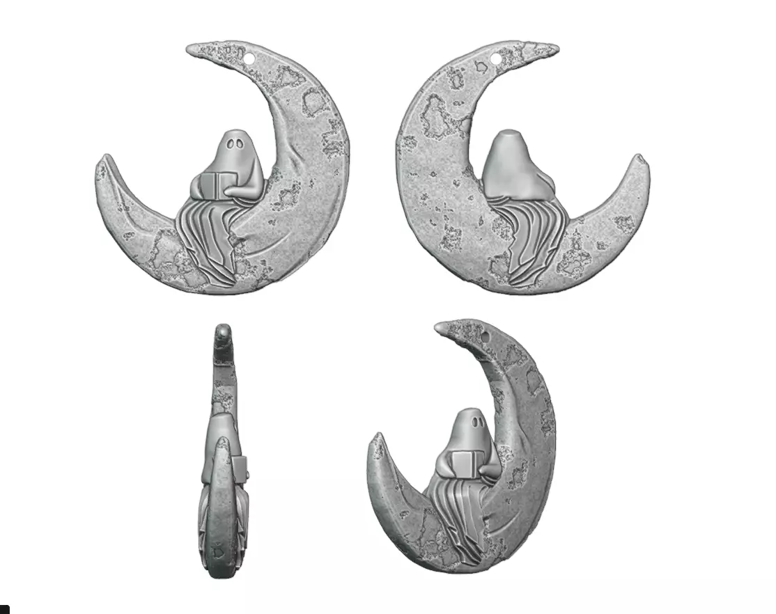 Ghost on the moon  3D print model_0