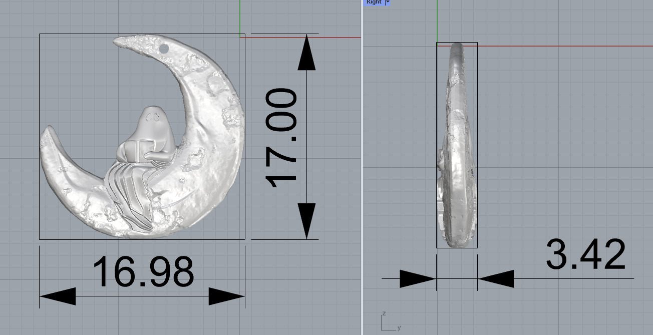 Ghost on the moon  3D print model_1