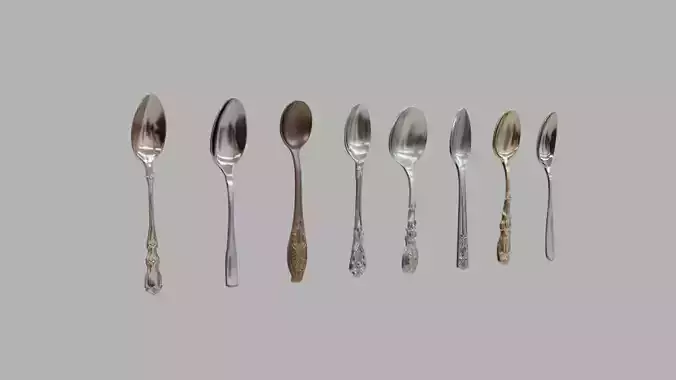 Spoons Collection Low-poly 3D model