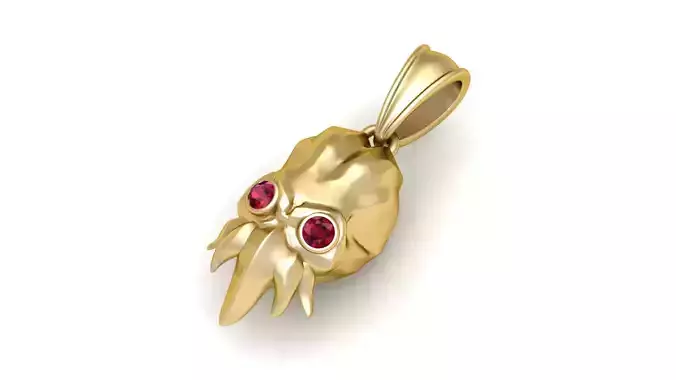 gold octopus pendant 3D printable model      